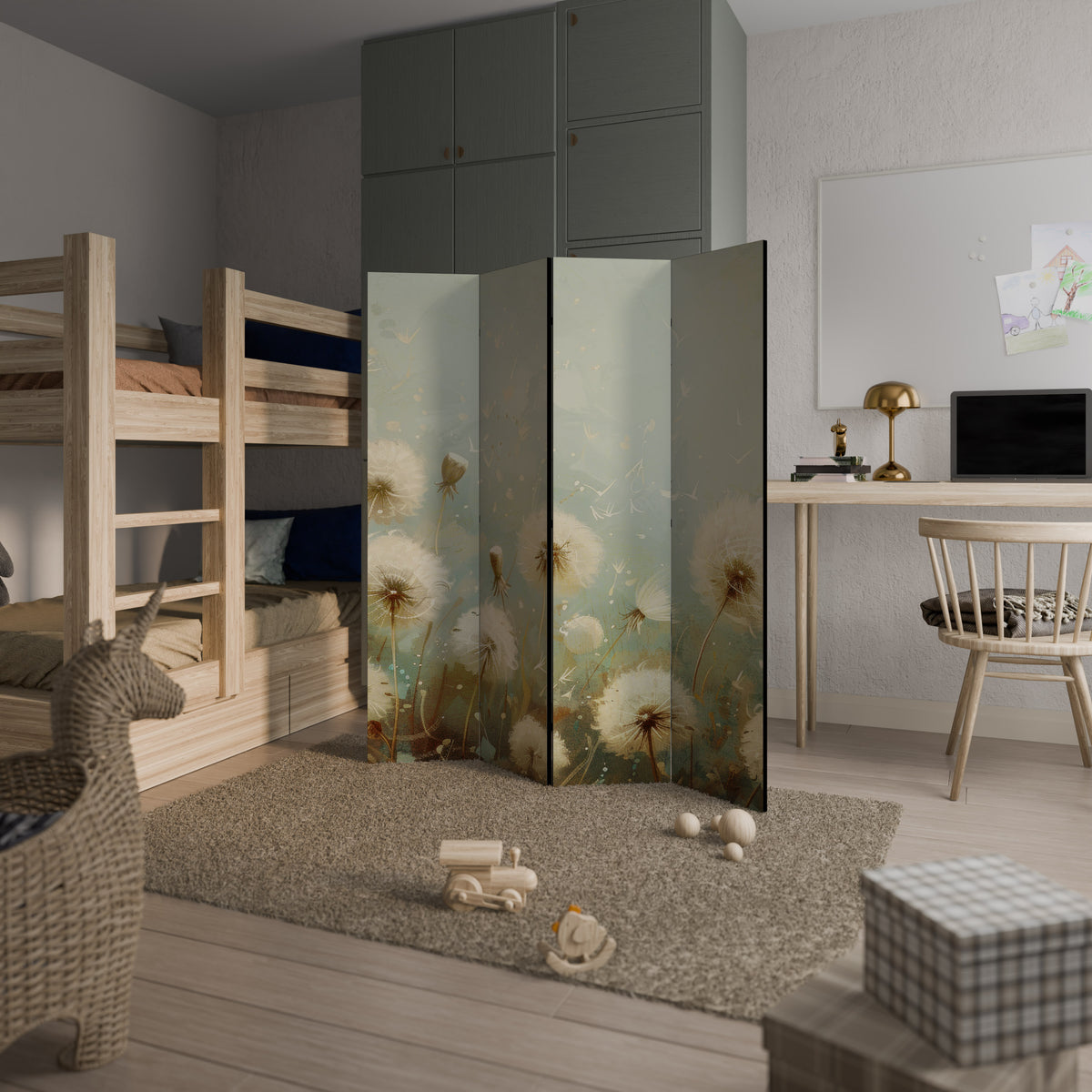 DREAMY MEADOW 4-Panel Room Divider
