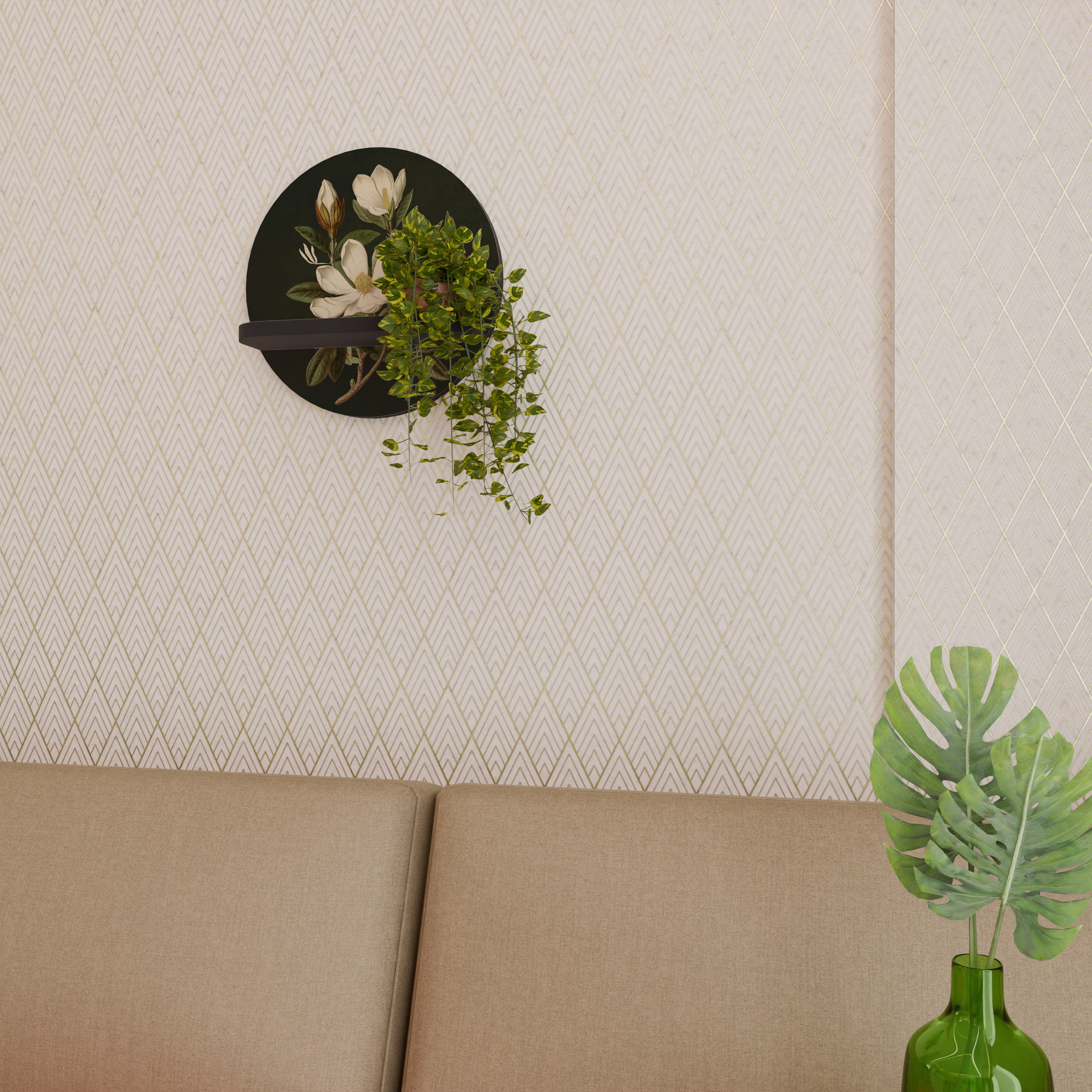 FLORAL NOIR Decorative Art Shelf