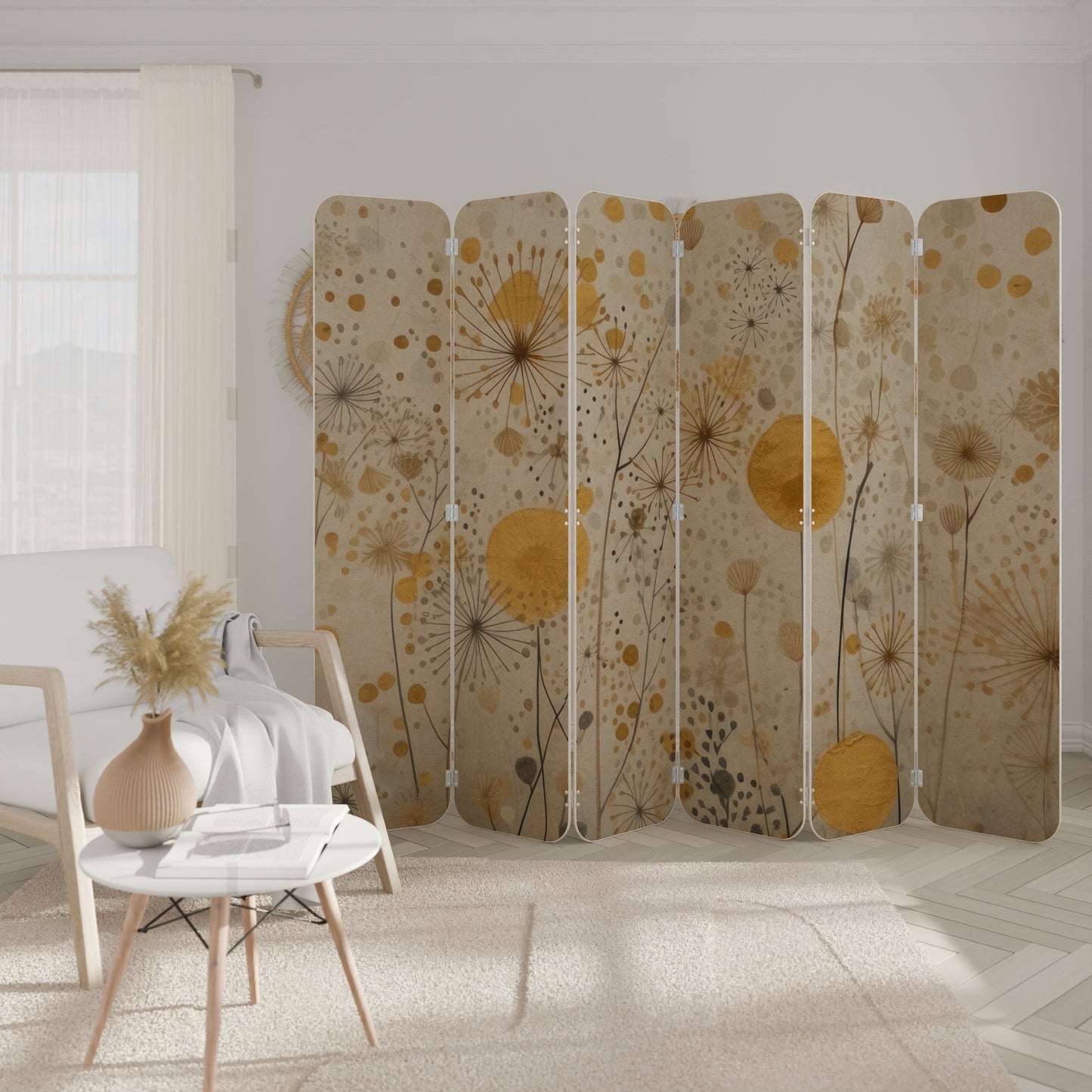 MORNING GLADE 6-Panel Plywood Room Divider