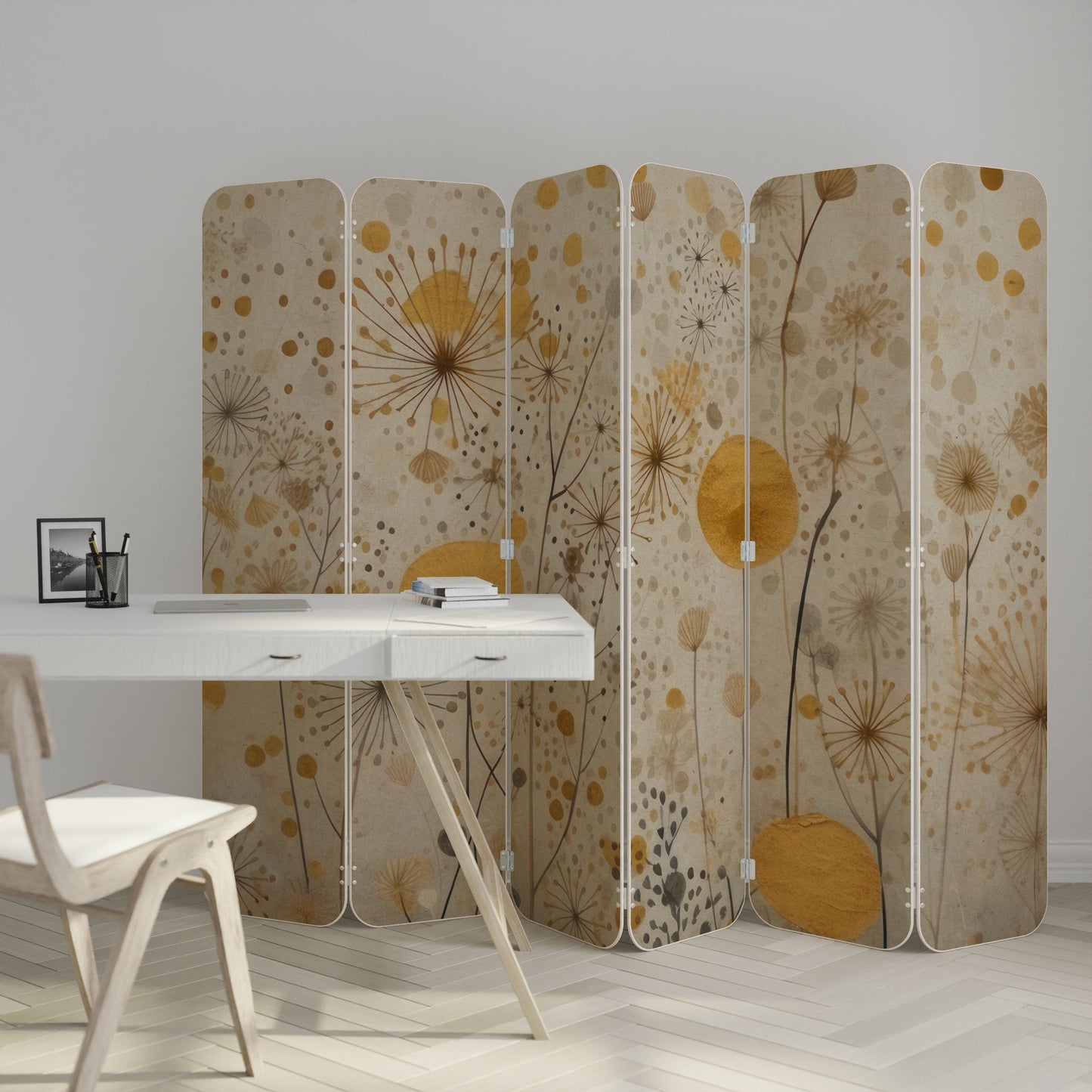 MORNING GLADE 6-Panel Plywood Room Divider