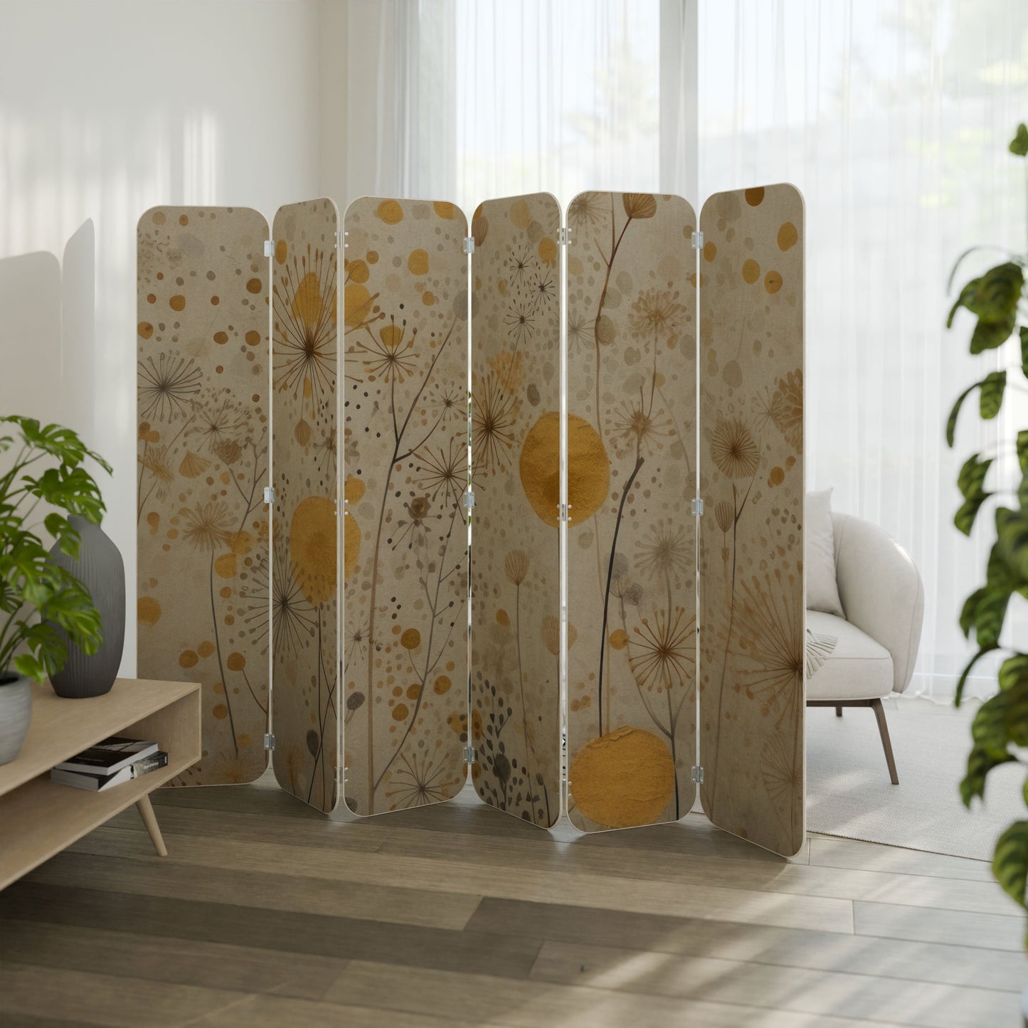 MORNING GLADE 6-Panel Plywood Room Divider