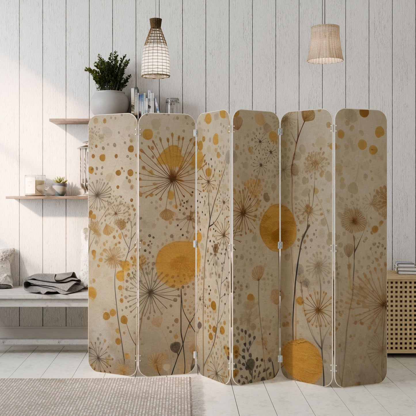 MORNING GLADE 6-Panel Plywood Room Divider