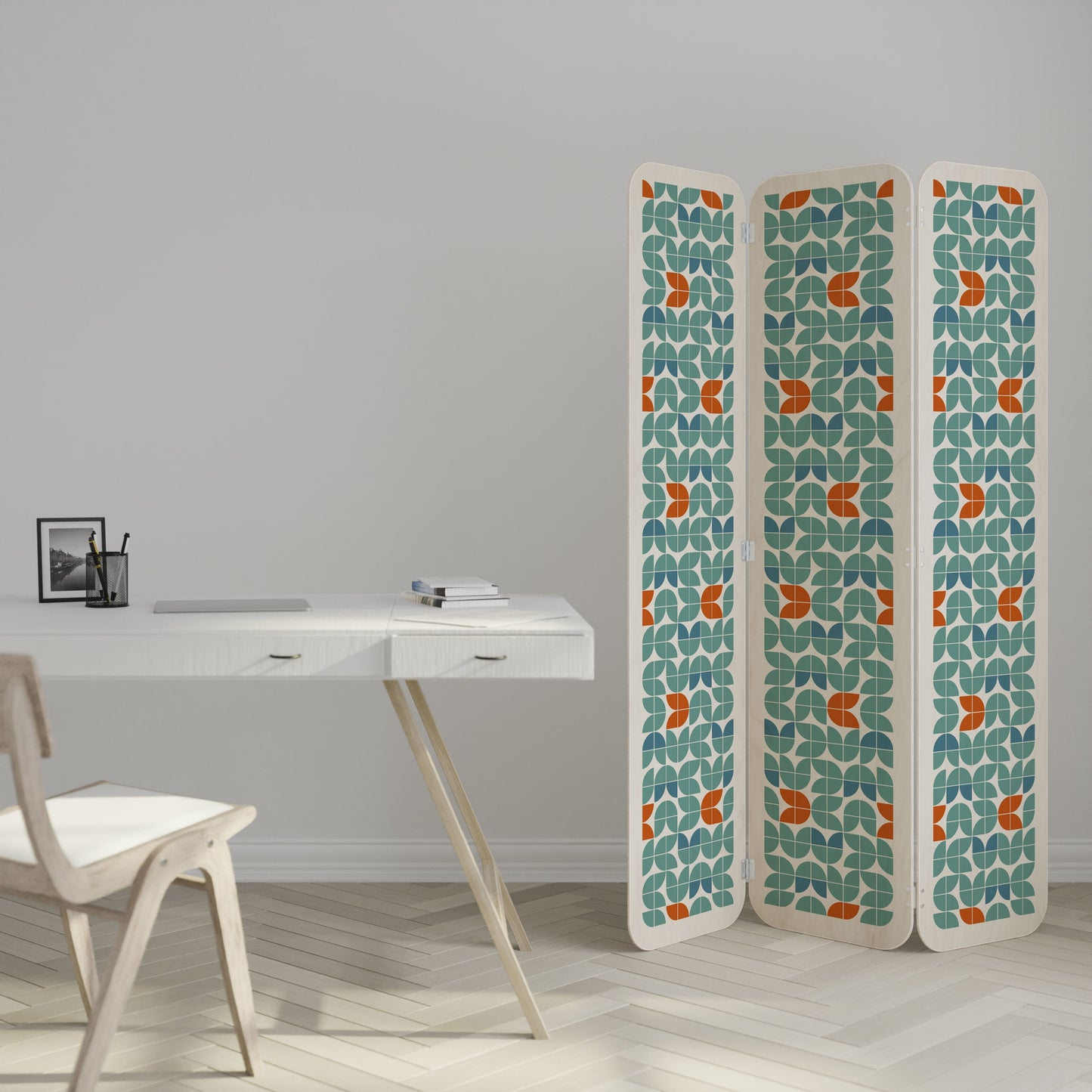 BE THE CHANGE 3-Panel Plywood Room Divider