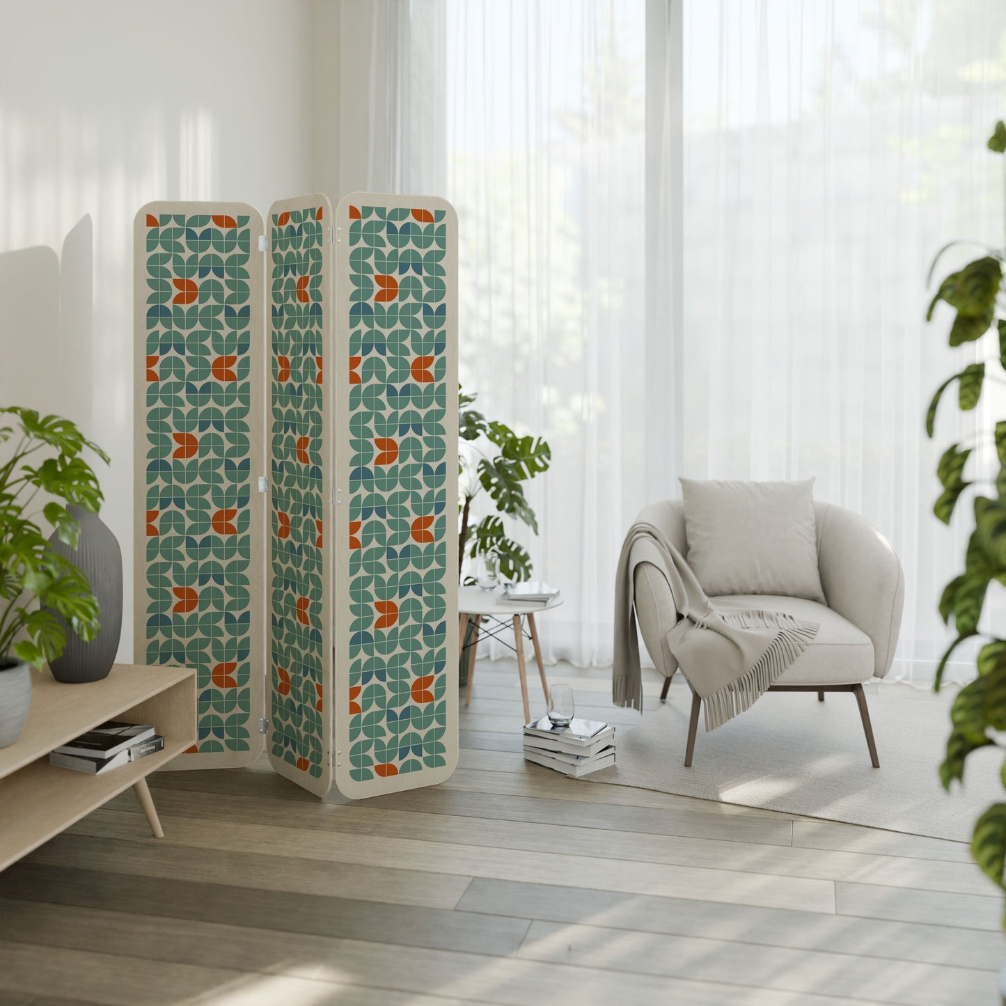 BE THE CHANGE 3-Panel Plywood Room Divider