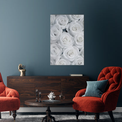 ELEGANCE IN WHITE Quadro em tela vertical