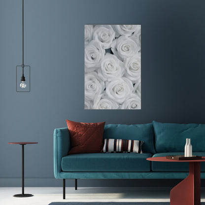 ELEGANCE IN WHITE Quadro em tela vertical