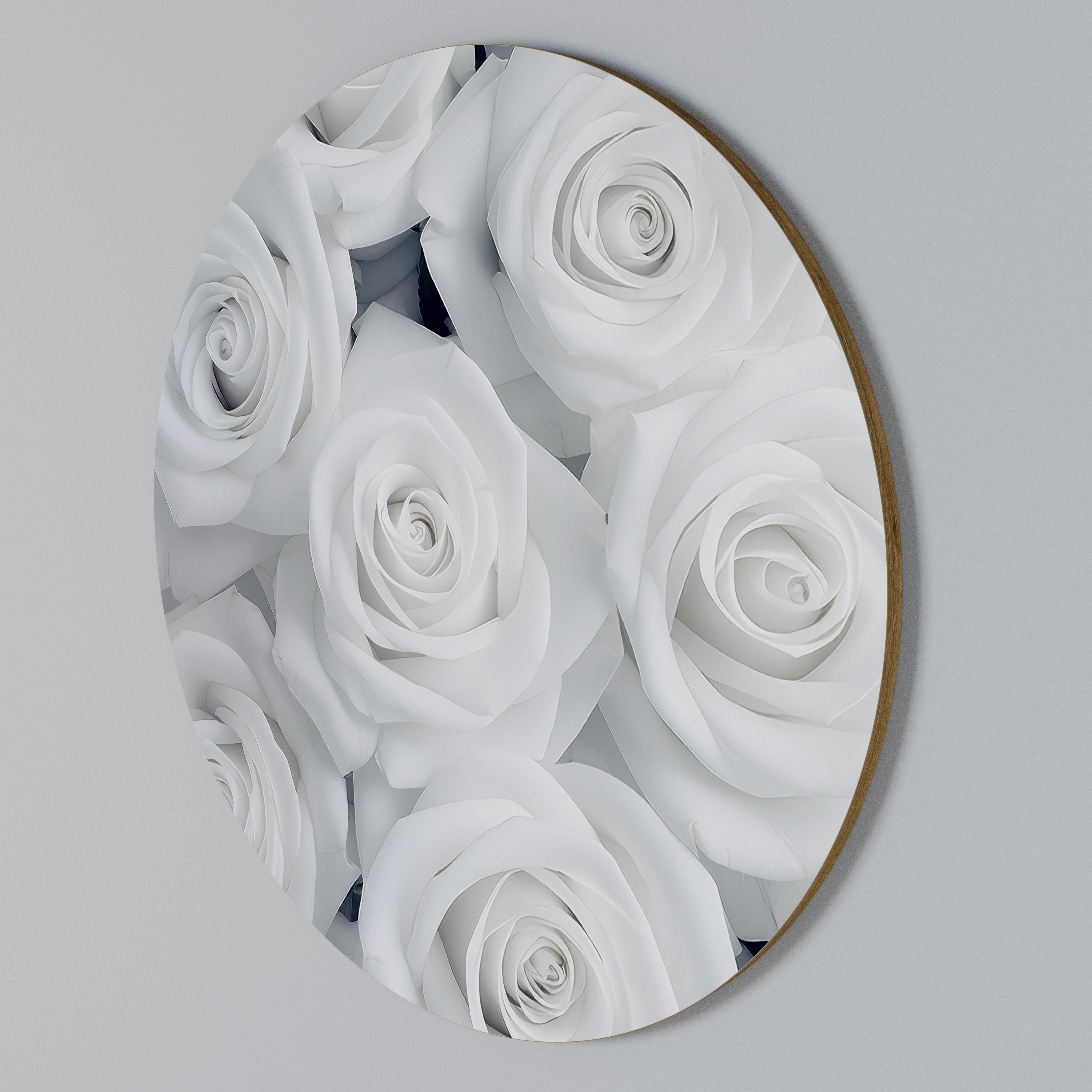 ELEGANCE IN WHITE Round Wall Art