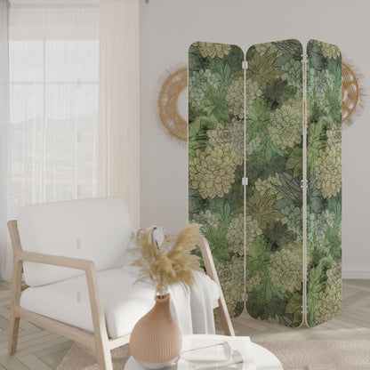 SUCCULENT CLUSTER 3-Panel Plywood Room Divider