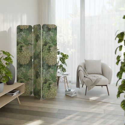 SUCCULENT CLUSTER 3-Panel Plywood Room Divider