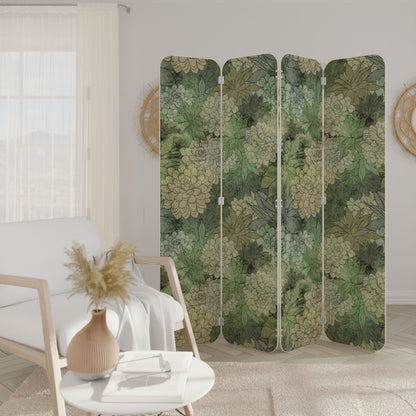 SUCCULENT CLUSTER 4-Panel Plywood Room Divider