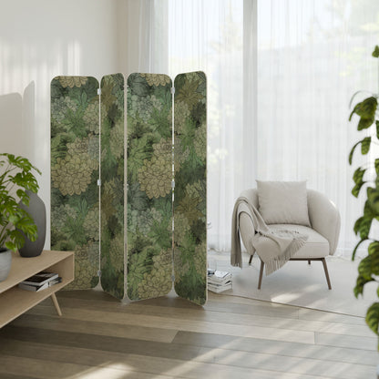 SUCCULENT CLUSTER 4-Panel Plywood Room Divider