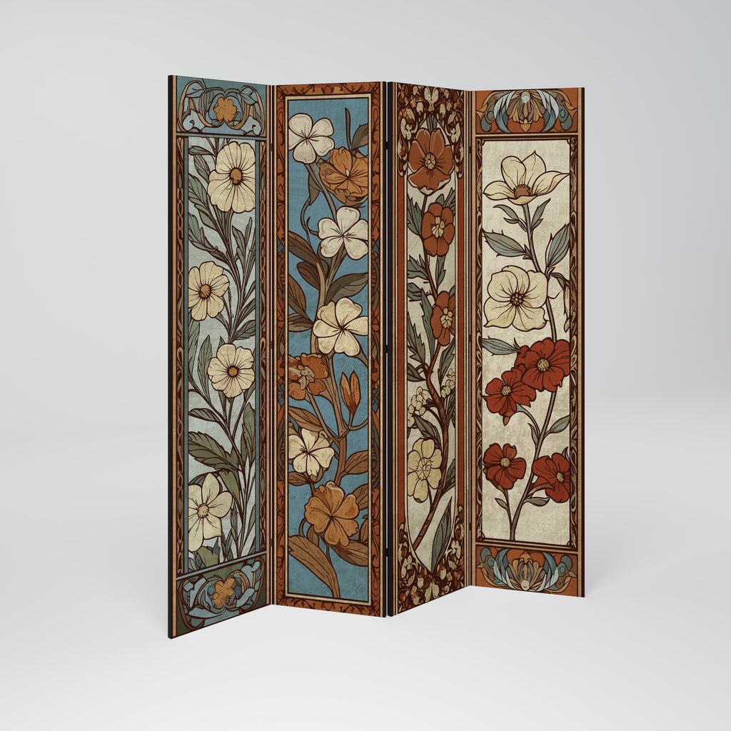 TIMELESS FLORA Biombo de 4 paneles