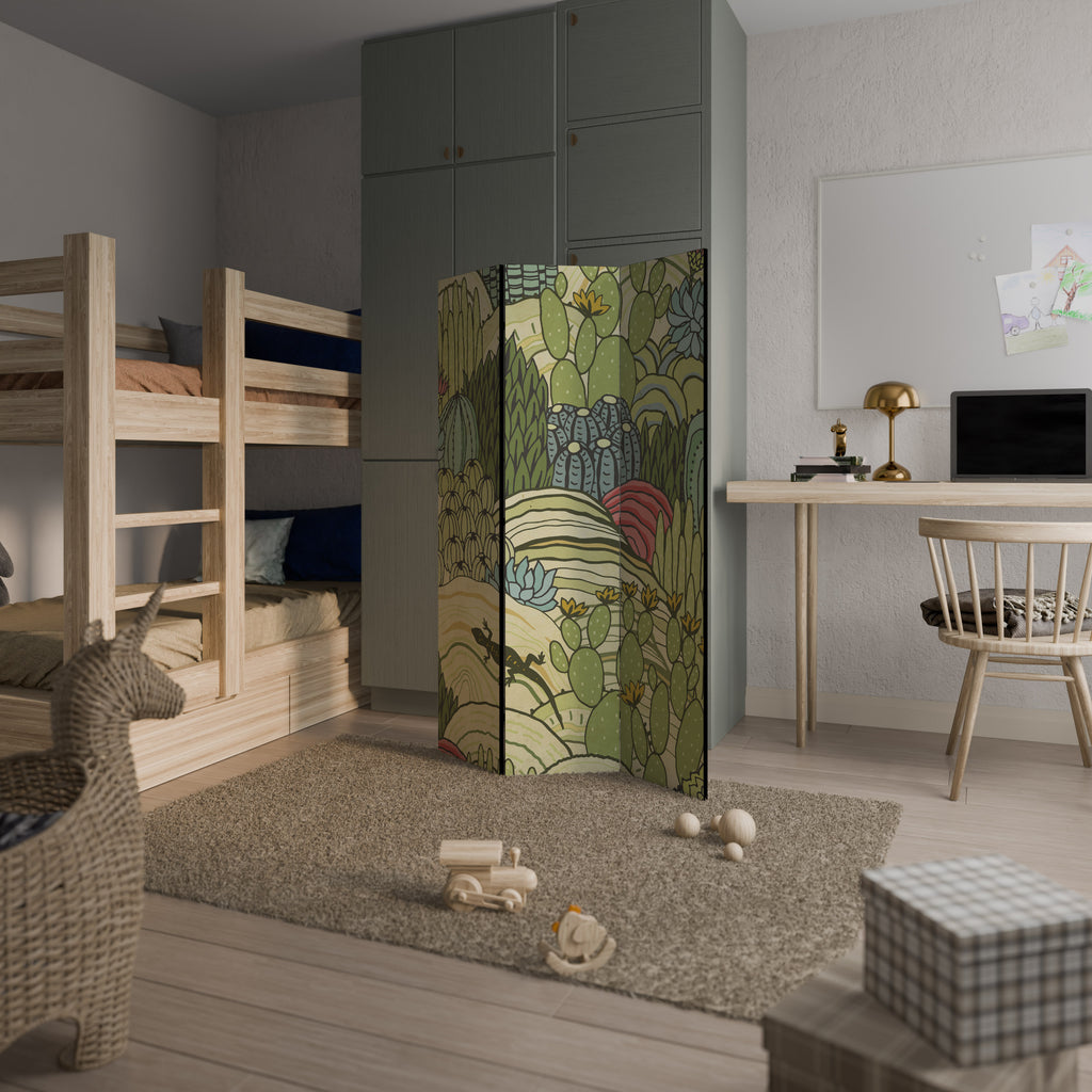 SUCCULENTS KALEIDOSCOPE 3-Panel Room Divider