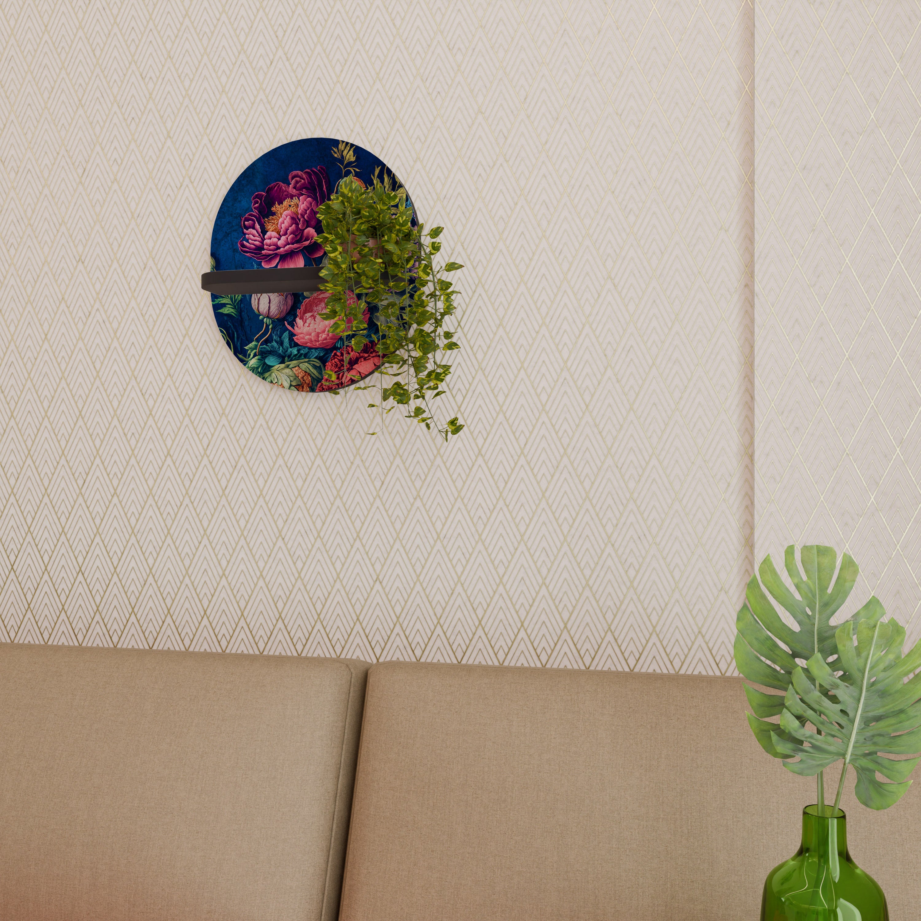 BLOOMING ELEGANCE Decorative Art Shelf