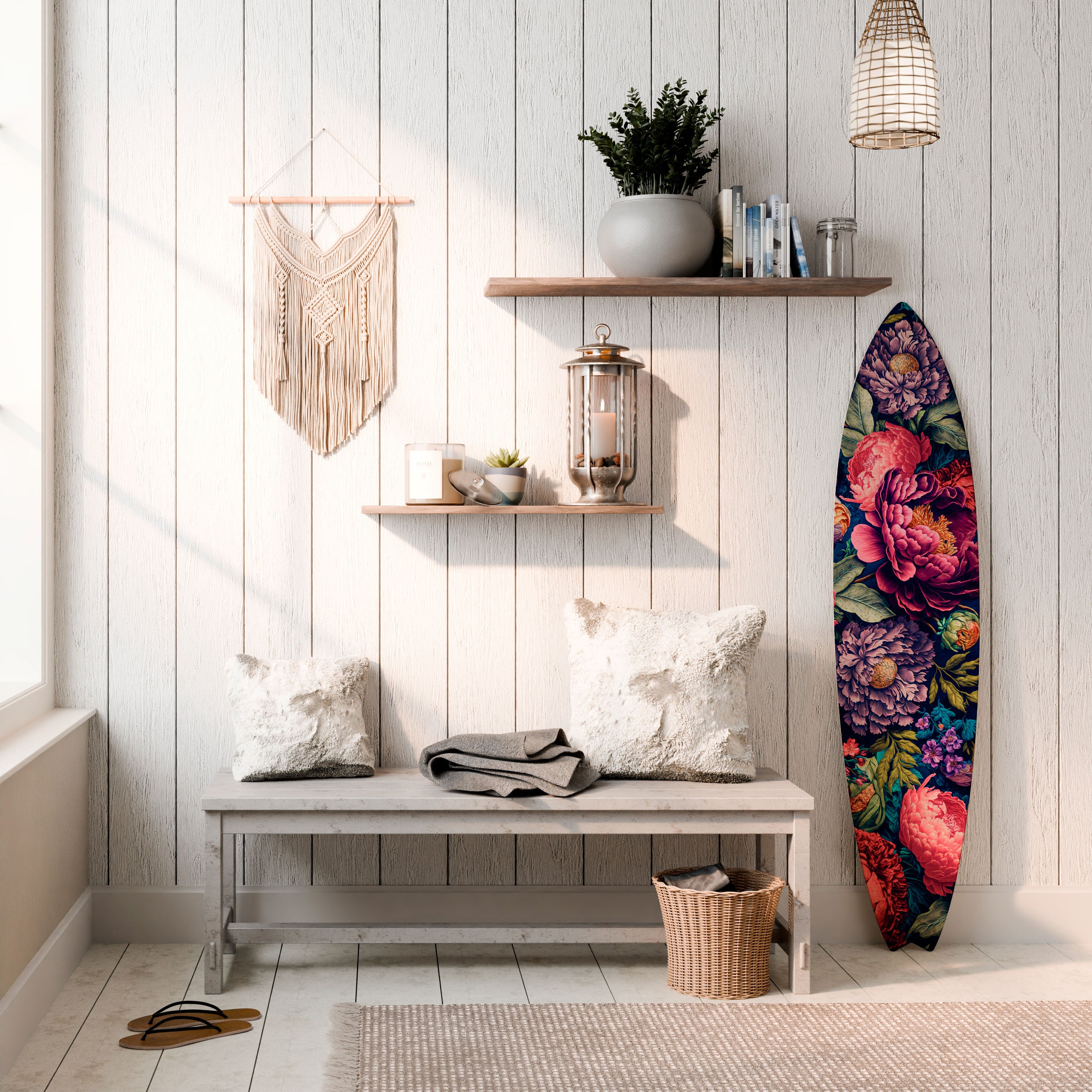 BLOOMING ELEGANCE Surfboard Decorative Panel
