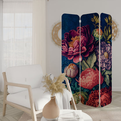 BLOOMING ELEGANCE 3-Panel Plywood Room Divider