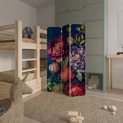 BLOOMING ELEGANCE 3-Panel Plywood Room Divider