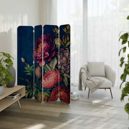 BLOOMING ELEGANCE 4-Panel Plywood Room Divider