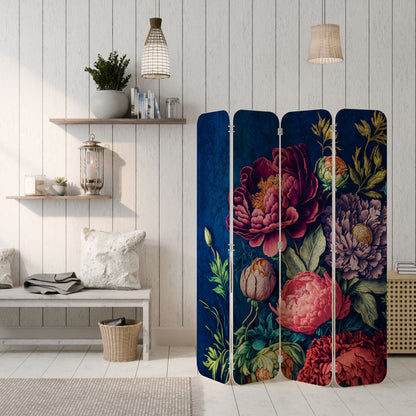 BLOOMING ELEGANCE 4-Panel Plywood Room Divider