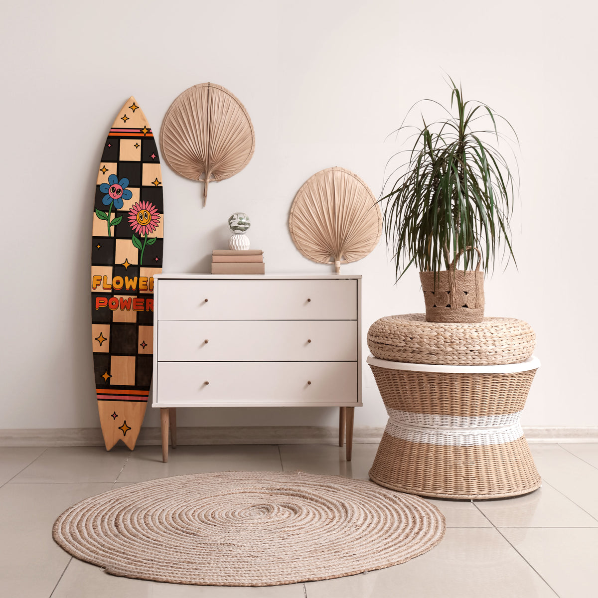 FLOWER POWER Surfboard Decorative Panel