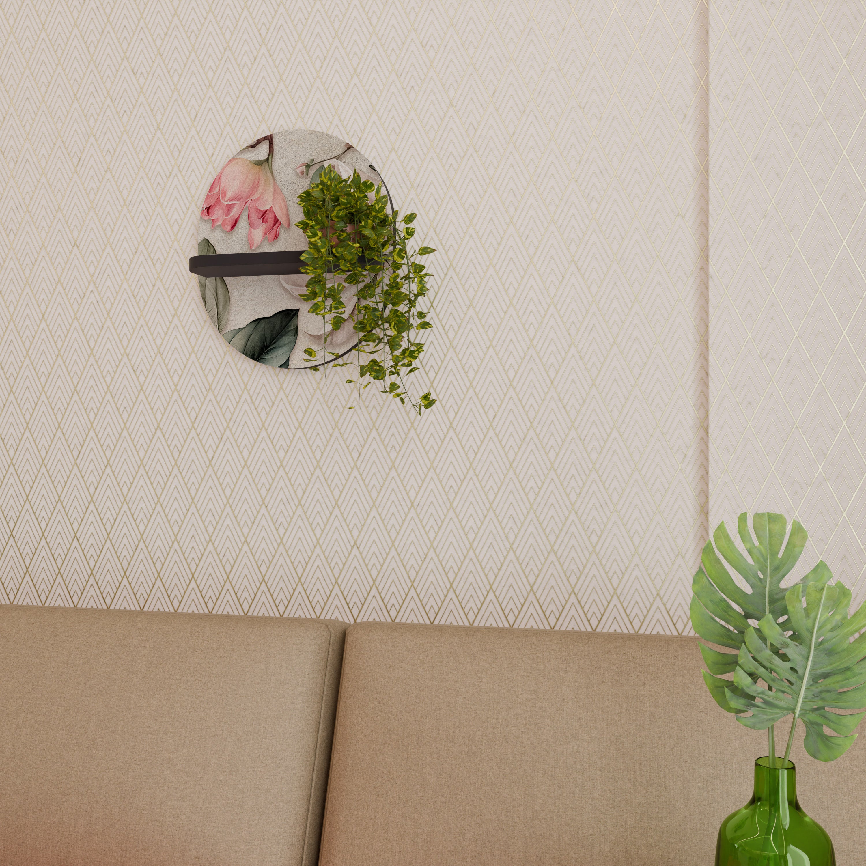 FLORAL GRACE Decorative Art Shelf