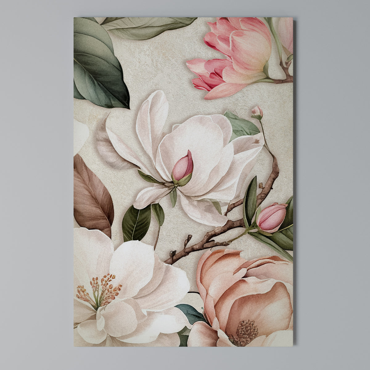 FLORAL GRACE Κατακόρυφος Πίνακας σε Καμβά