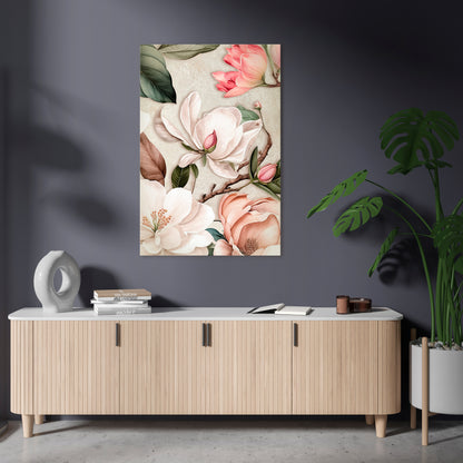 FLORAL GRACE Κατακόρυφος Πίνακας σε Καμβά