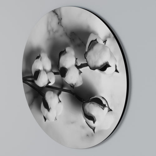 MONOCHROME COTTON DREAMS Rundes Wandbild
