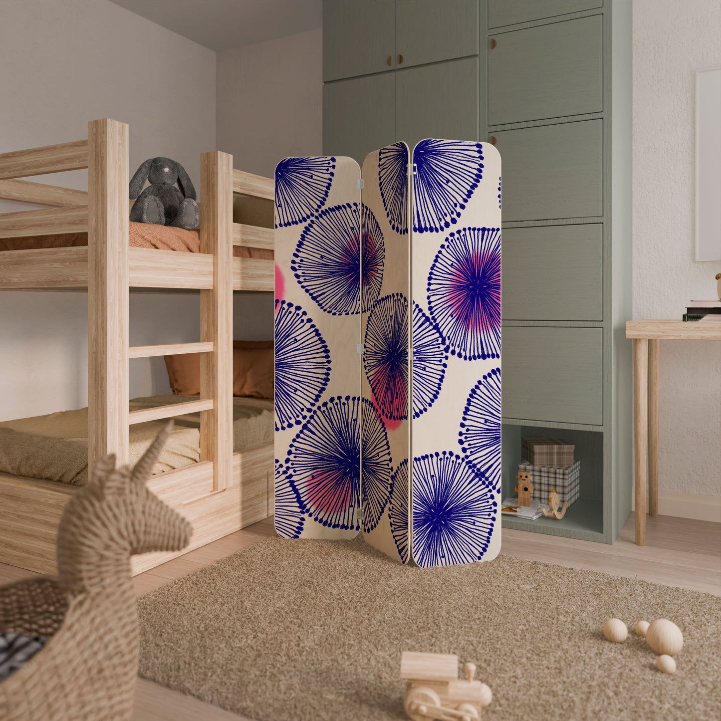 MAGIC NATURE 3-Panel Plywood Room Divider