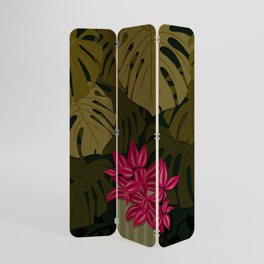 TROPICAL BEAUTY 3-Panel Plywood Room Divider