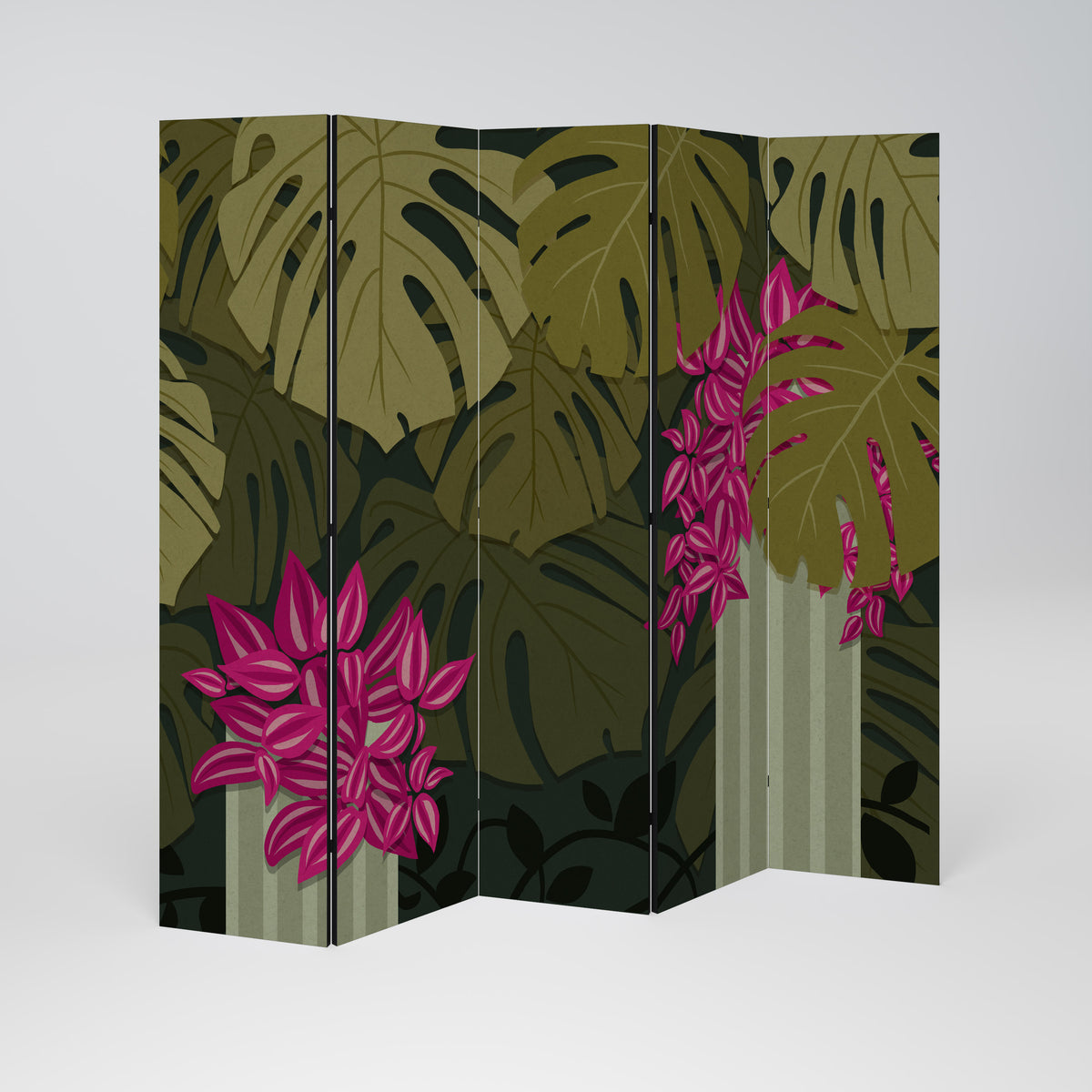 TROPICAL BEAUTY 5-teiliger Paravent