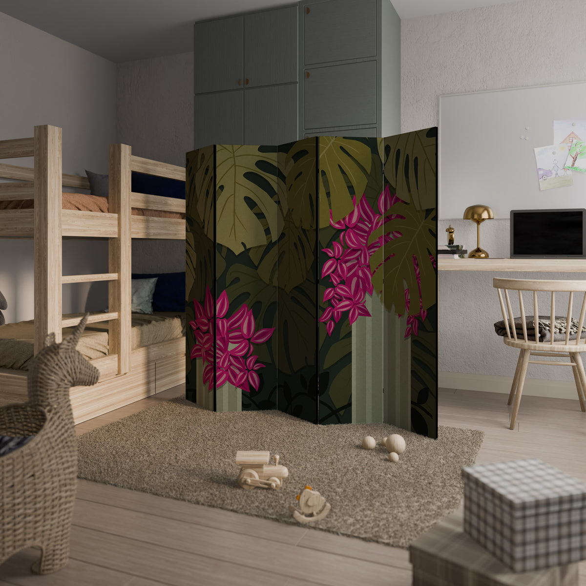TROPICAL BEAUTY 5-teiliger Paravent