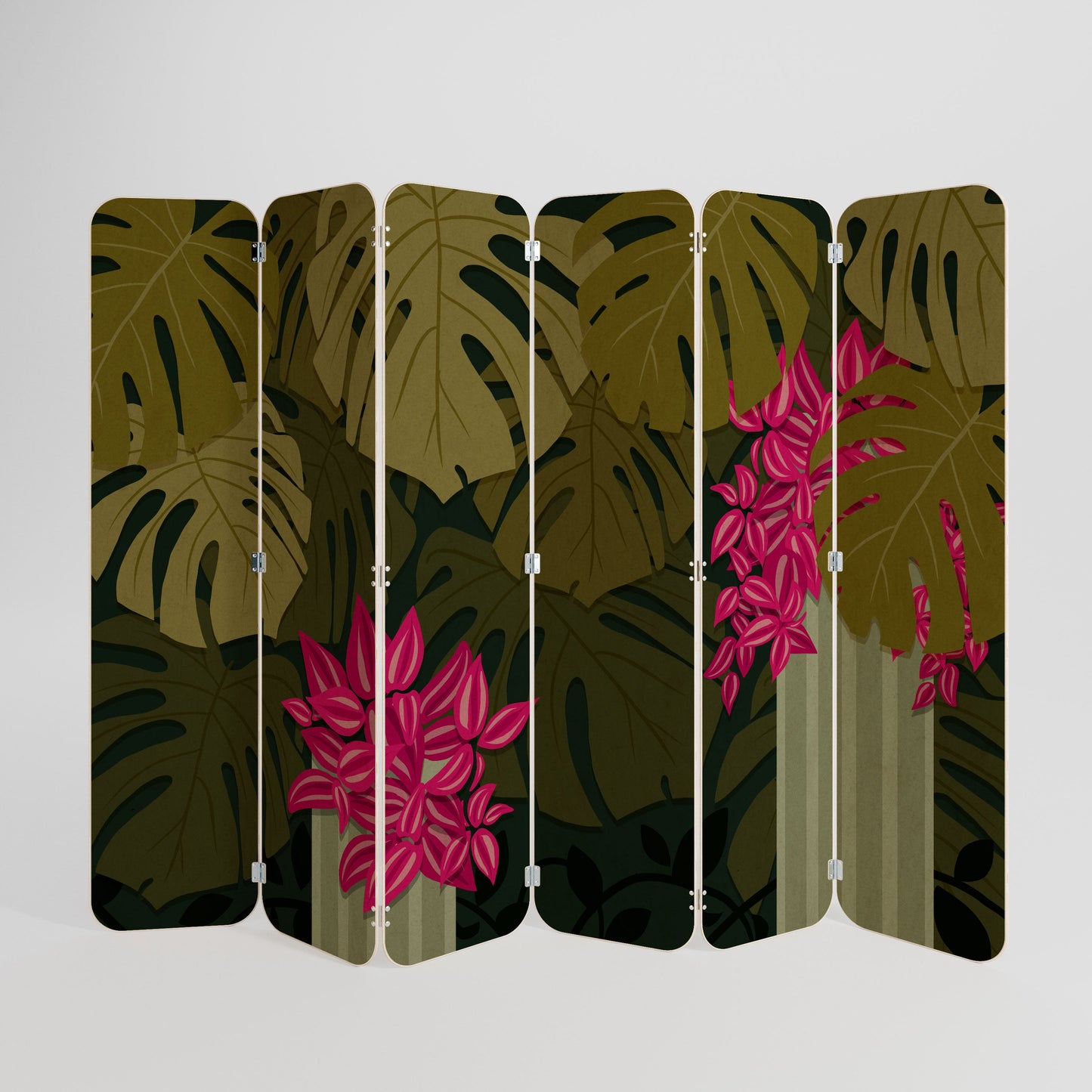 TROPICAL BEAUTY 6-Panel Plywood Room Divider