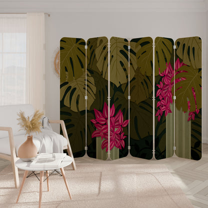 TROPICAL BEAUTY 6-Panel Plywood Room Divider