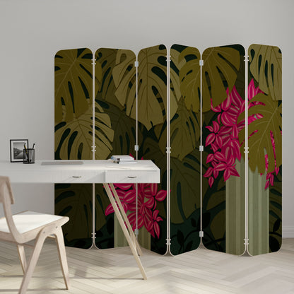 TROPICAL BEAUTY 6-Panel Plywood Room Divider