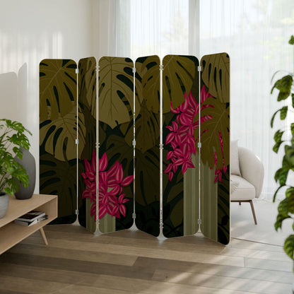 TROPICAL BEAUTY 6-Panel Plywood Room Divider