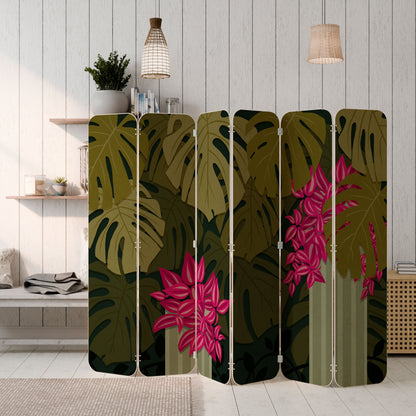 TROPICAL BEAUTY 6-Panel Plywood Room Divider