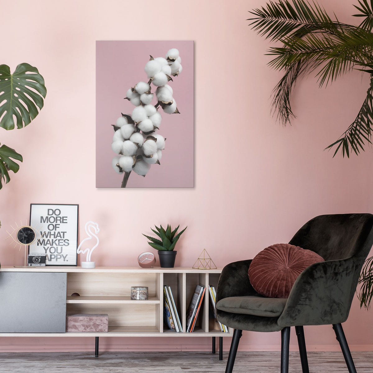 COTTON CLOUDS WHISPER Quadro em tela vertical