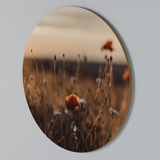 GLOWING MEADOWS AT DUSK Στρογγυλός πίνακας ζωγραφικής