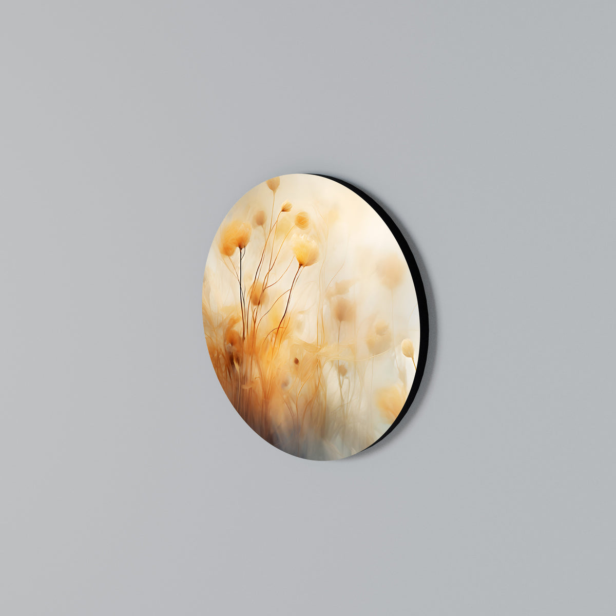 GOLDEN HUE EMBRACE Round Wall Art