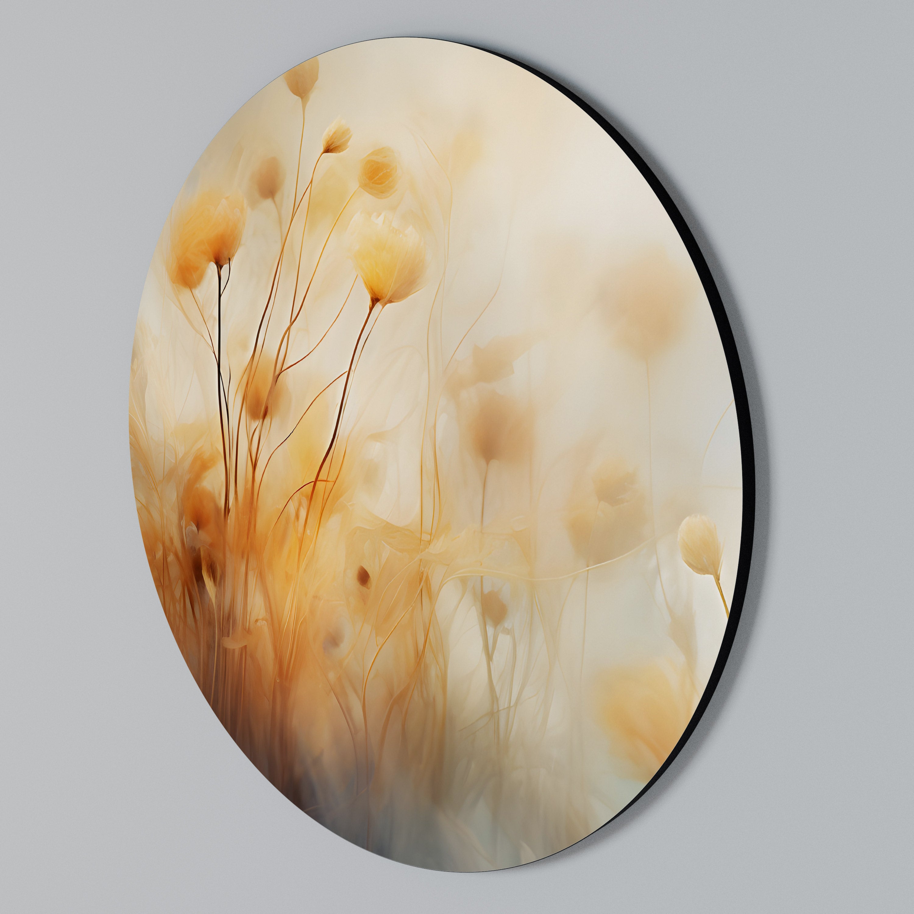 GOLDEN HUE EMBRACE Round Wall Art