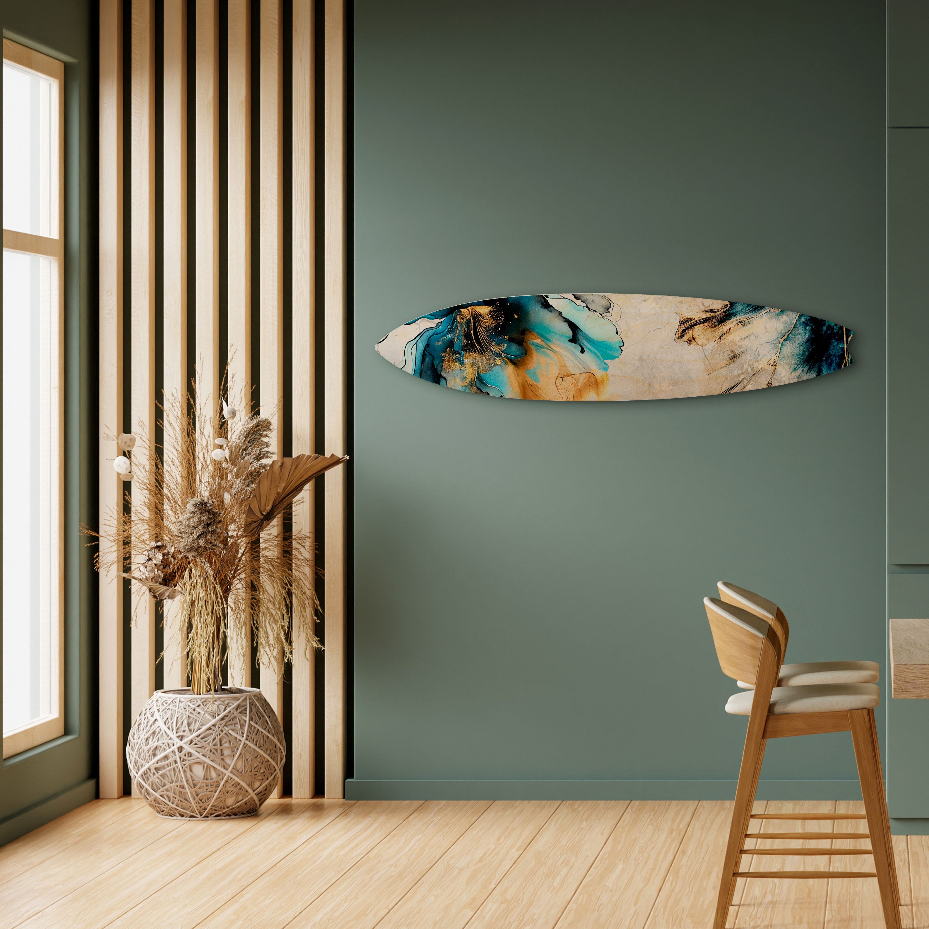 COBALT BLOSSOMS Deko-Surfboard