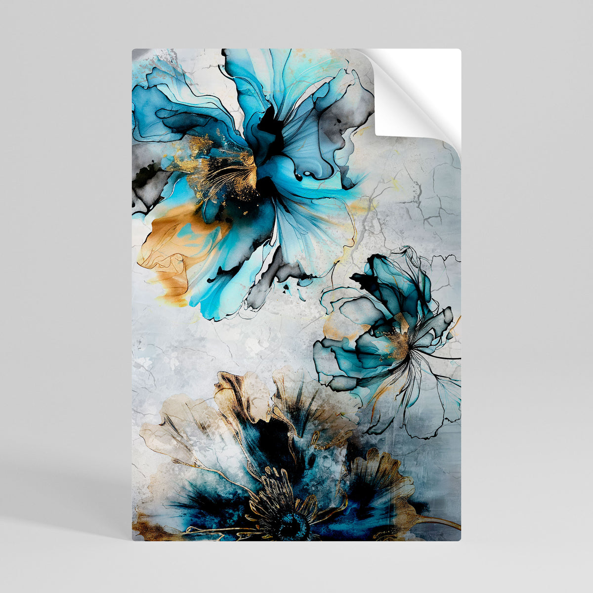 COBALT BLOSSOMS Poster Verticale Adesivo