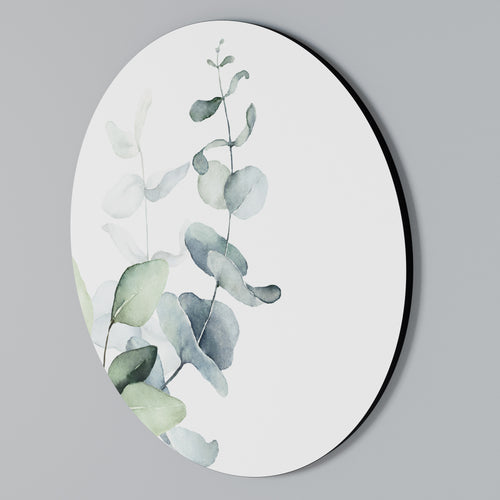 AQUA LEAF SYMPHONY Rundes Wandbild