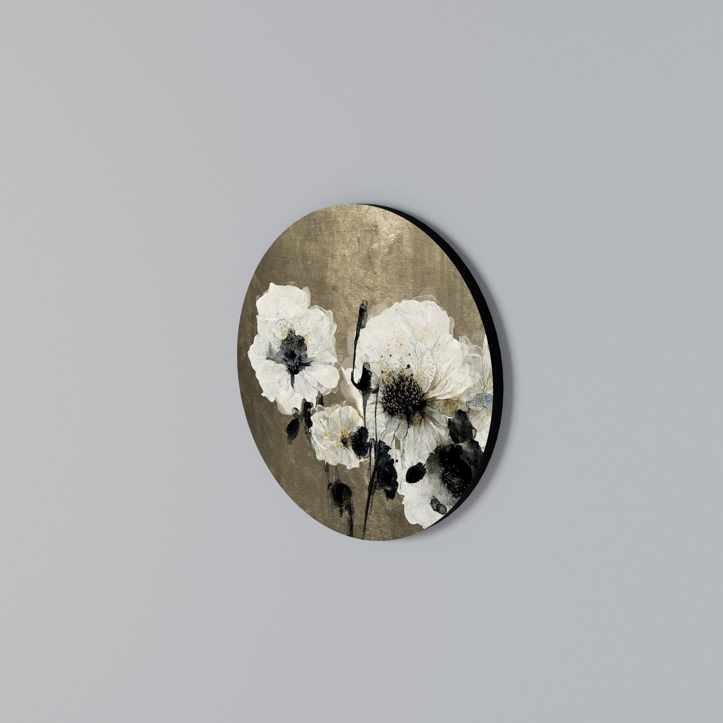 HARMONY IN WHITE Round Wall Art