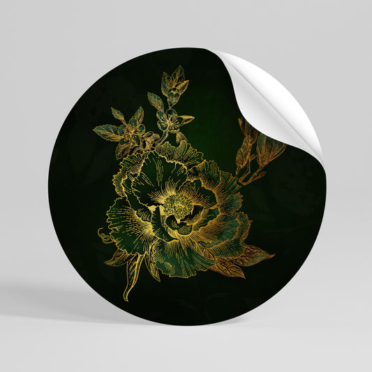 MIDNIGHT FLORAL GLIMMER Adesivo rotondo riposizionabile