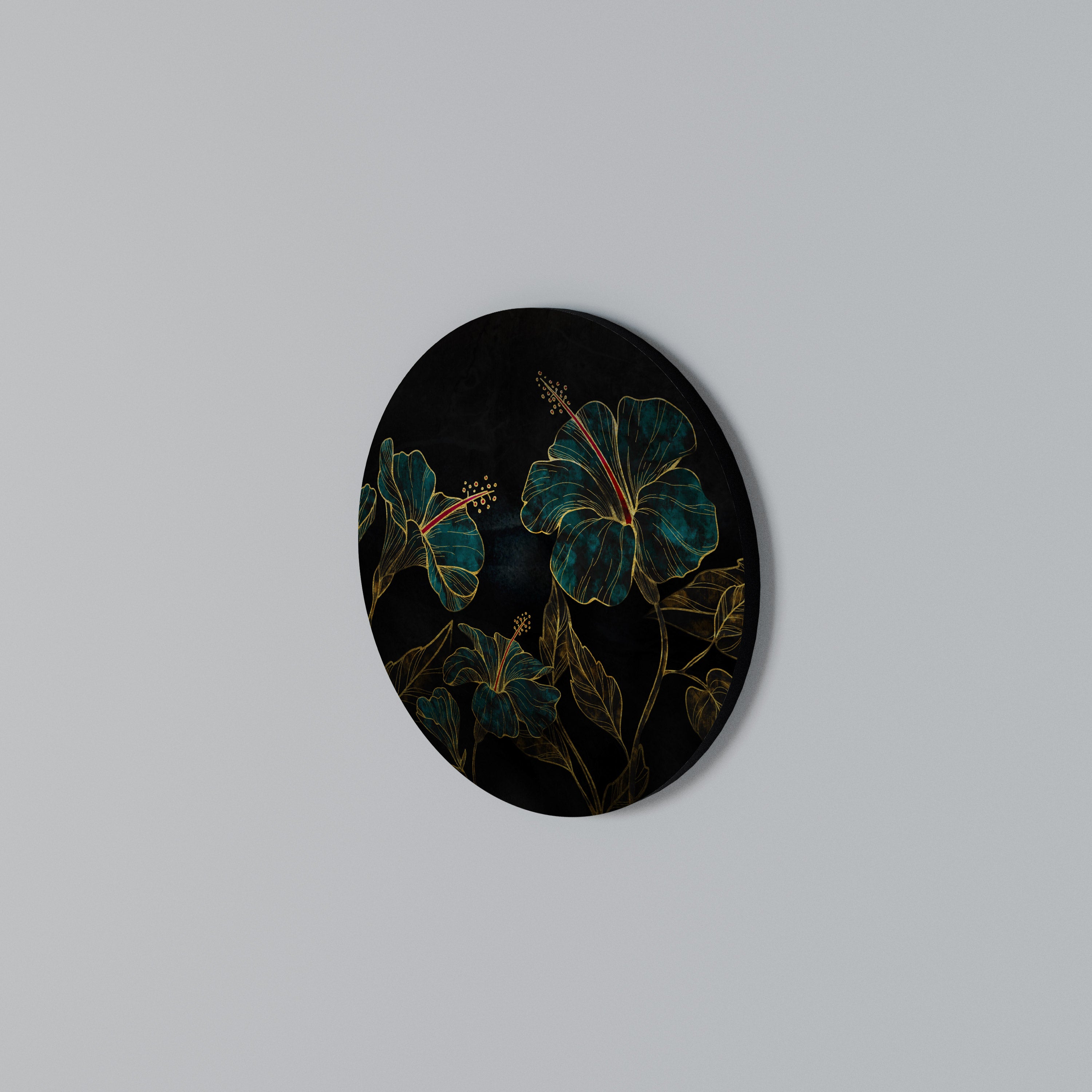 EMBERED BLOOM Round Wall Art