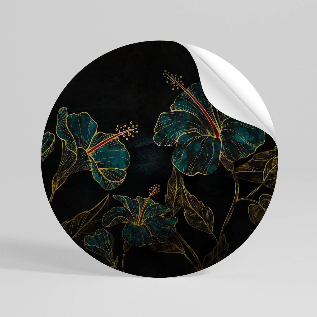 EMBERED BLOOM Runder Wandsticker zum Abziehen und Aufkleben