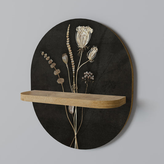 MEADOW ART. Oval Art Shelf In Oak Effect