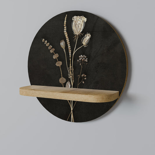 MEADOW ART. Round Art Shelf In Oak Effect